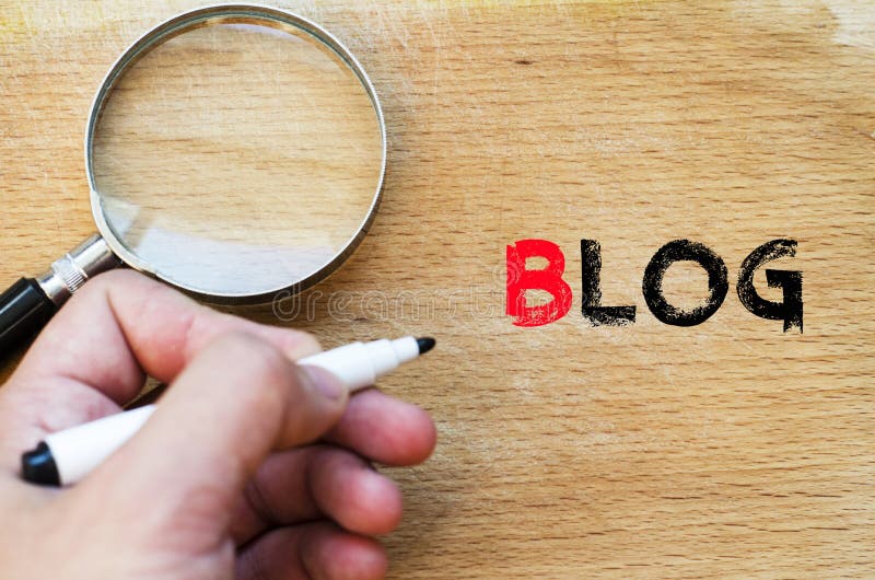 Blog text concept stock photography