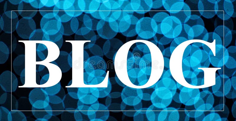 Blog-text label on the banner background. stock image