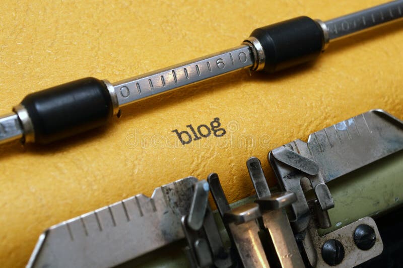 Blog text on typewriter stock images
