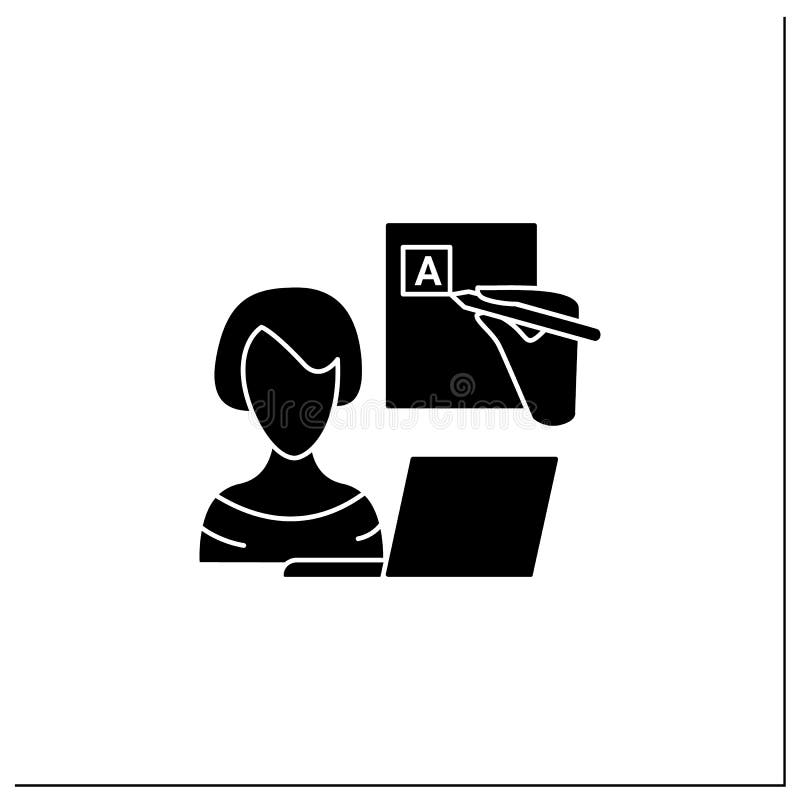 Blog writing glyph icon royalty free illustration