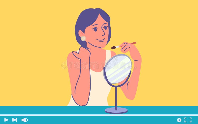 Blogger video de frumusețe. ilustrare vectorială cu design plat și colorat vector illustration