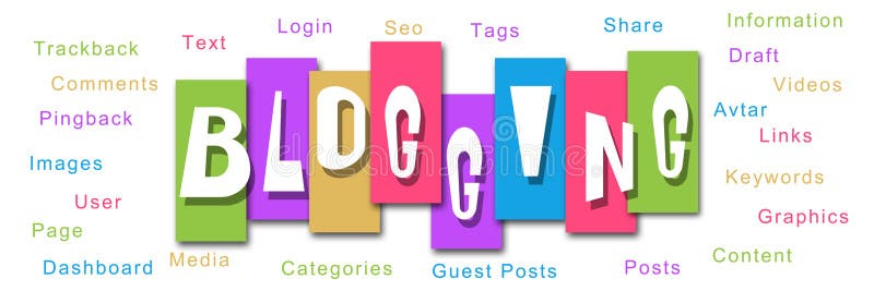 Blogging Colorful Stripes Code Banner vector illustration