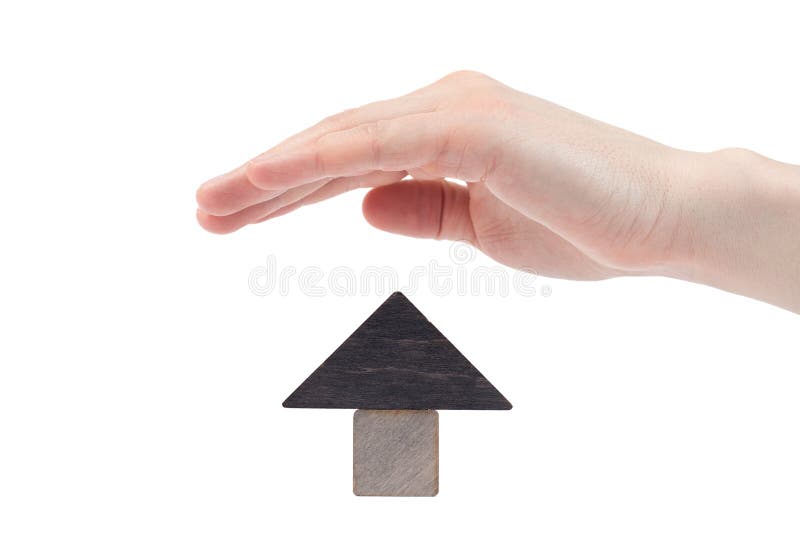 Blokhuisstuk speelgoed de blokken isoleerden witte achtergrond Het concept het kopen en onroerende goederen verkopen, huurhuisves royalty-vrije stock foto Blokhuisstuk speelgoed de blokken isoleerden witte achtergrond Het concept het kopen en onroerende goederen verkopen, huurhuisves royalty-vrije stock foto