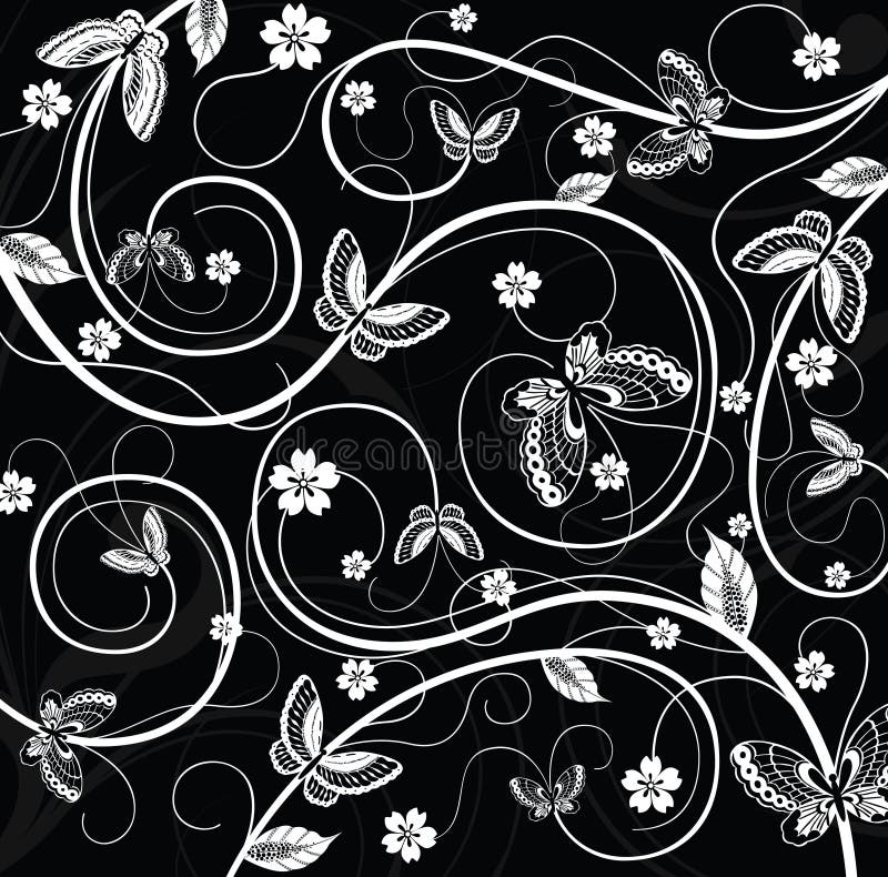 blom- fjäril stock illustrationer blom- fjäril stock illustrationer