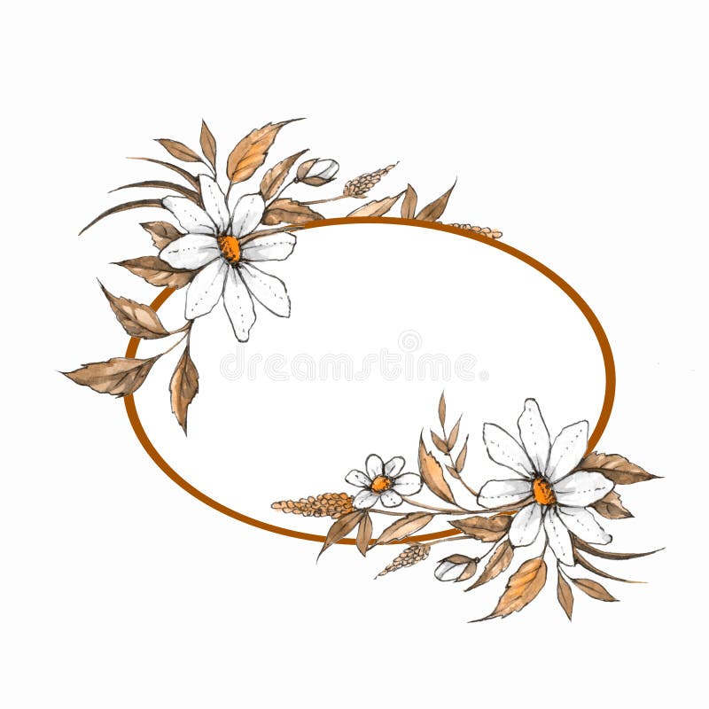 Blom- framewithvildblommor 1 för vattenfärg vektor illustrationer Blom- framewithvildblommor 1 för vattenfärg vektor illustrationer