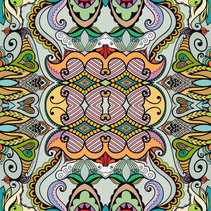 Blom- geometrisk sömlös modell för vektor, etnisk prydnad vektor illustrationer Blom- geometrisk sömlös modell för vektor, etnisk prydnad vektor illustrationer