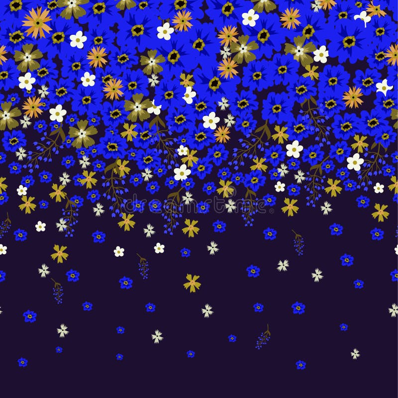 Blom- gräns med gulliga små ditsy blommor också vektor för coreldrawillustration vektor illustrationer Blom- gräns med gulliga små ditsy blommor också vektor för coreldrawillustration vektor illustrationer