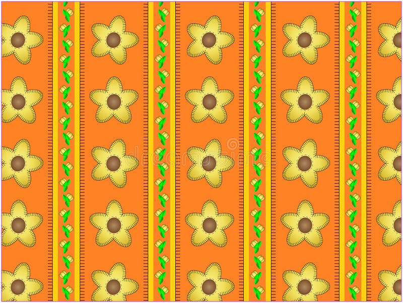 Blom- orange randig vektorwallpaper för bakgrund vektor illustrationer