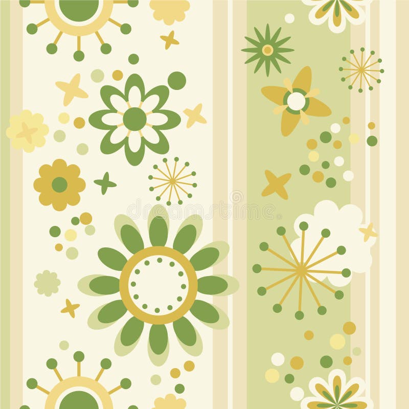 Blom- seamless randig wallpaper vektor illustrationer