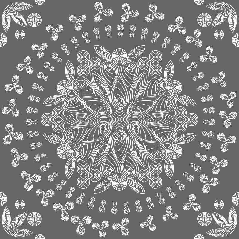 blom- snöra åt seamless vektorwhite för modellen stock illustrationer blom- snöra åt seamless vektorwhite för modellen stock illustrationer