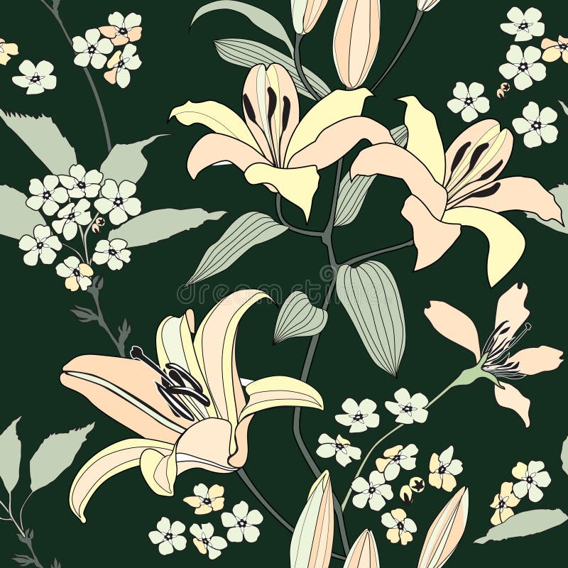 Blom- sömlös bakgrund. försiktig blommamodell. royaltyfri illustrationer