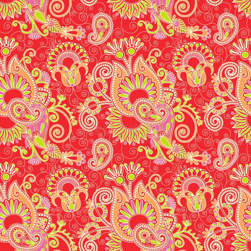 Blom- sömlös paisley för tappning modell vektor illustrationer Blom- sömlös paisley för tappning modell vektor illustrationer