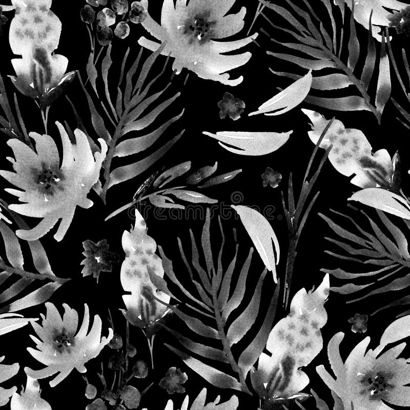 Blom- sömlösa modellblommor för abstrakt vattenfärg, ris, leav vektor illustrationer Blom- sömlösa modellblommor för abstrakt vattenfärg, ris, leav vektor illustrationer