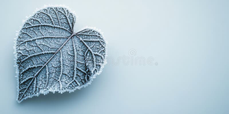 Blomhjärtformens vinter, fryst Fotografi is kallblå gråa livssnörbild, kallblått royaltyfri illustrationer