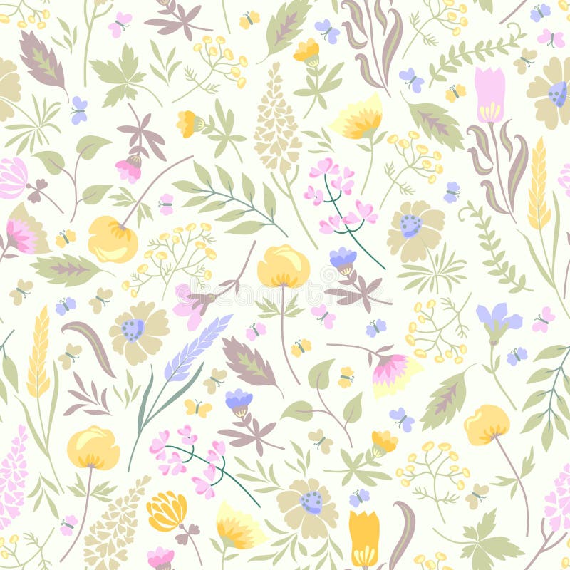 Blommor mönsan seamless vektor illustrationer