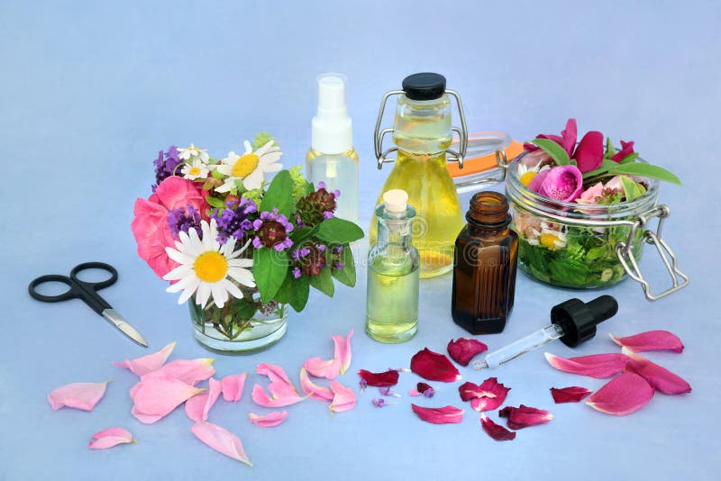 Blommor och örter för infusion av naturmedicin
