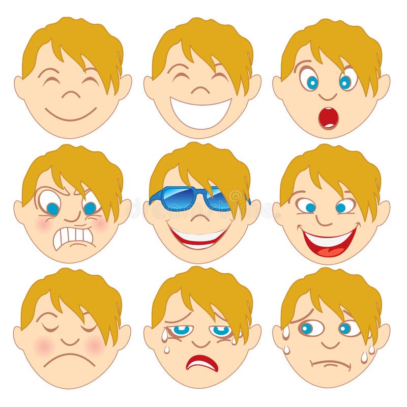 Blond Boy Emoticon Emoji stock vector. Illustration of angry - 119913228