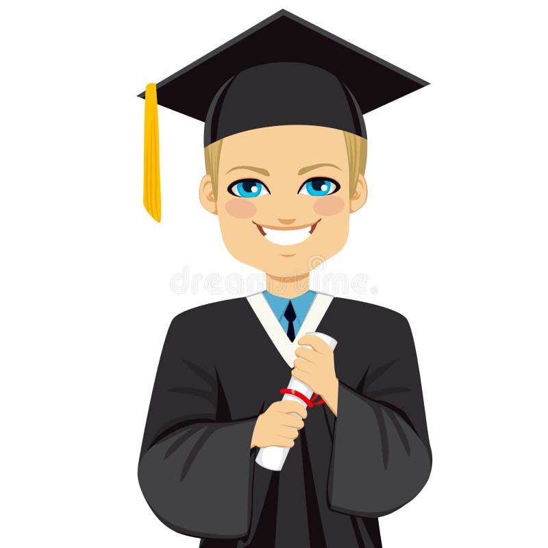 Download Blond Graduation Boy stock vector. Illustration of diploma - 49697947