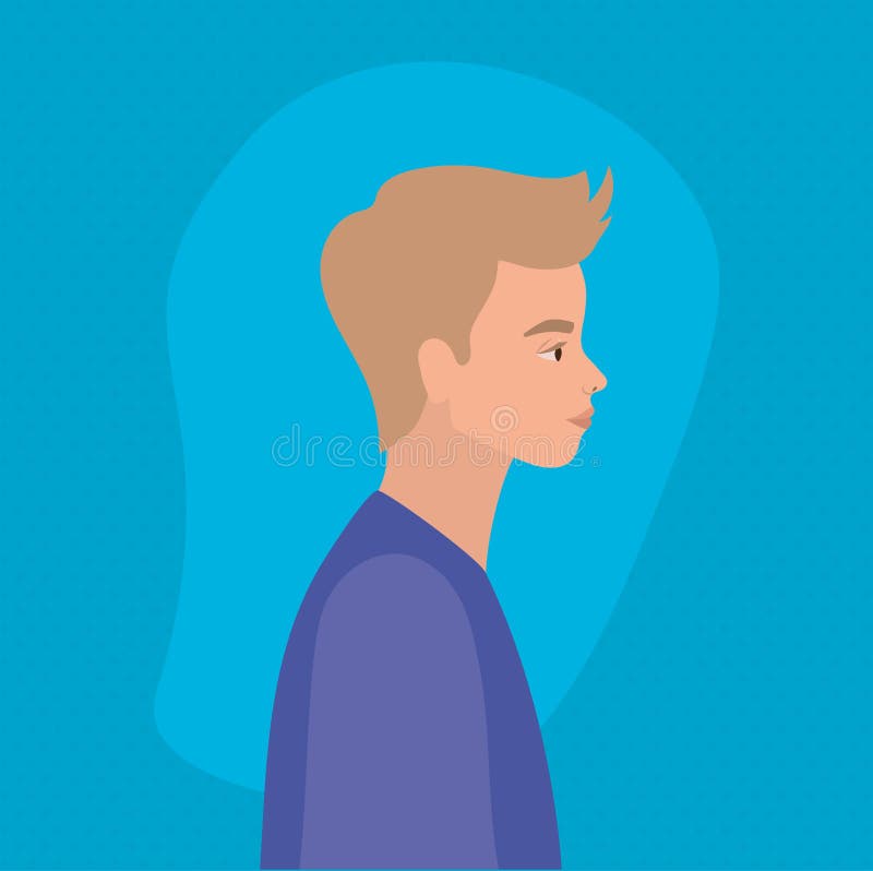 Blond Man Cartoon in Side View Vector Design Stock Vector - Illustration of  clipart, natural: 195445642