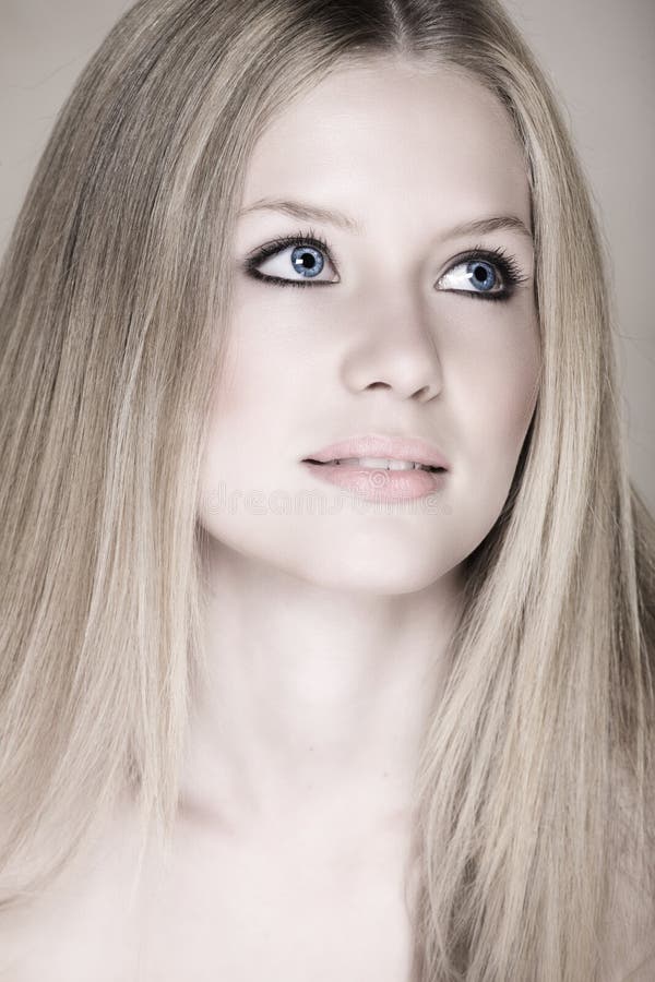 Blond Teenage Girl with Blue Eyes Stock Photo - Image of girl, cute ...