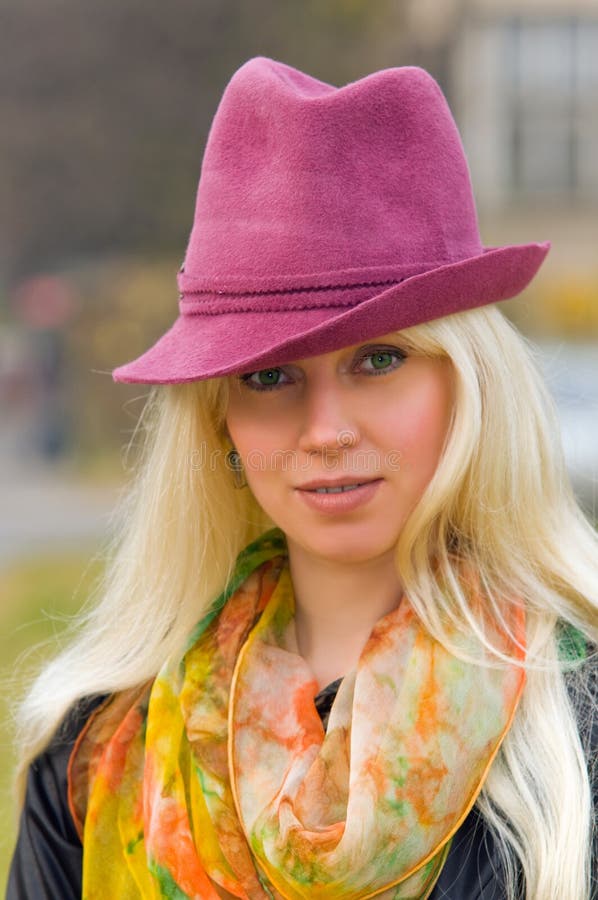Blond Woman in an Elegant Hat Stock Photo Image of person, woman
