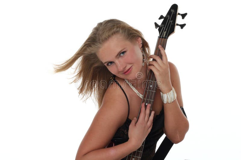 Blond woman with guitar