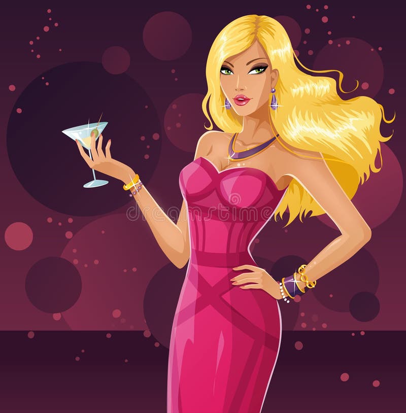 Blonde in the club royalty free illustration Blonde in the club royalty free illustration