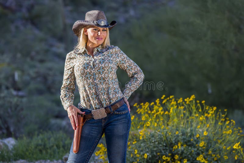 Blonde Cowgirl Stock Image Image Of Adult Model Close 92036205