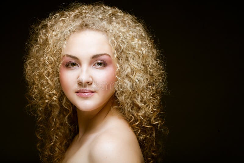 Blonde with curly hair