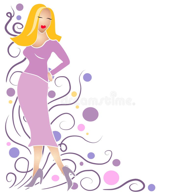 Blonde de clipart (images graphiques) de fille de mode illustration stock Blonde de clipart (images graphiques) de fille de mode illustration stock
