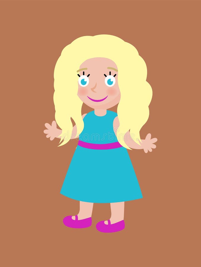 Blonde Doll with Long Hair and Big Blue Eye Vector vector illustration Blonde Doll with Long Hair and Big Blue Eye Vector vector illustration