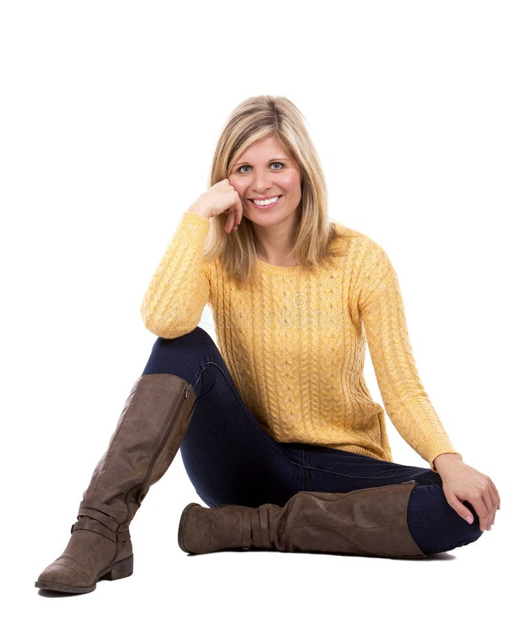 Blonde Frau auf weißem Hintergrund lizenzfreies stockfoto Blonde Frau auf weißem Hintergrund lizenzfreies stockfoto