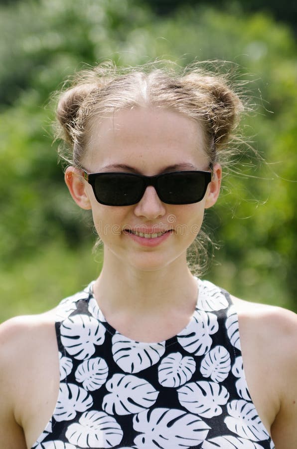 Blonde girl in dark glasses stock photography Blonde girl in dark glasses stock photography