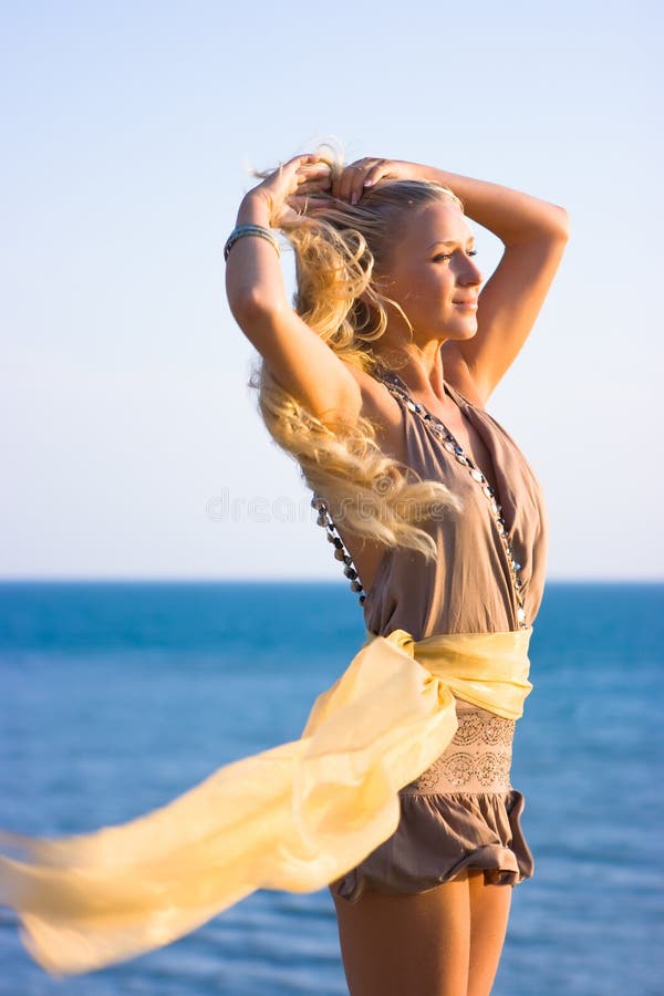 Blonde girl with shawl