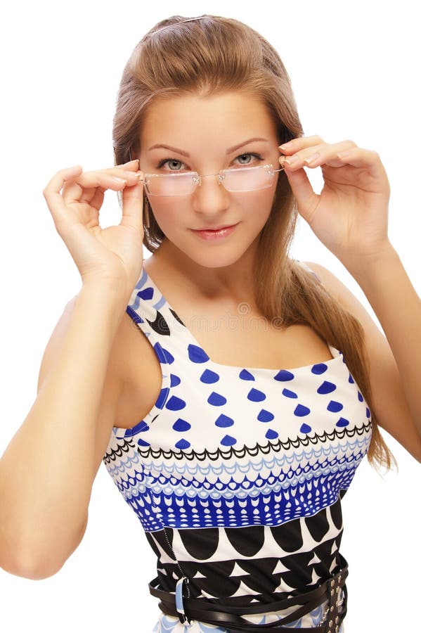 Blonde In Glasses Stock Image Image Of Body Face Long 16000811