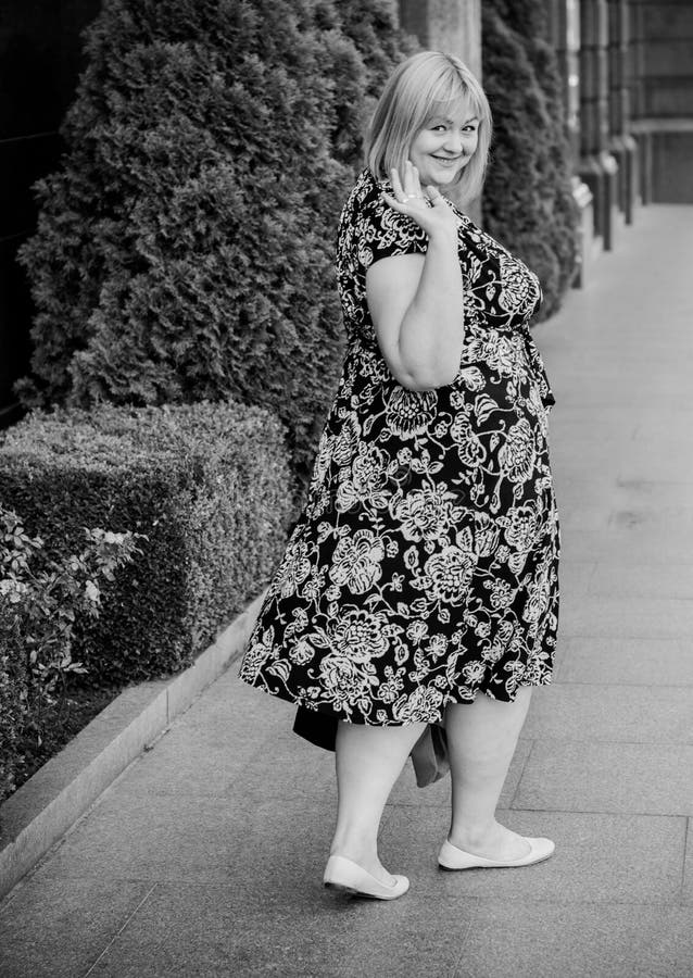 Blonde Hair Plus Size Woman Portrait Smoking at City Stock Image ...