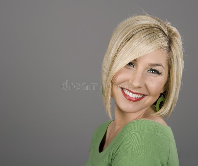 Blonde Head Back Smiling