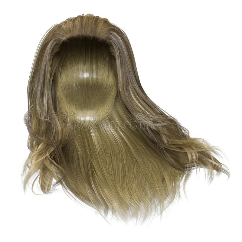 3d Render Blonde Straight Hair Horns Stock Illustration 2308715315
