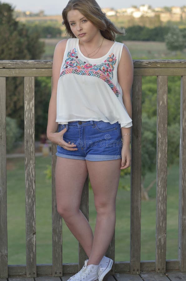 Blonde Teen Girl Stock Photo Image Of Vacation Miniskir