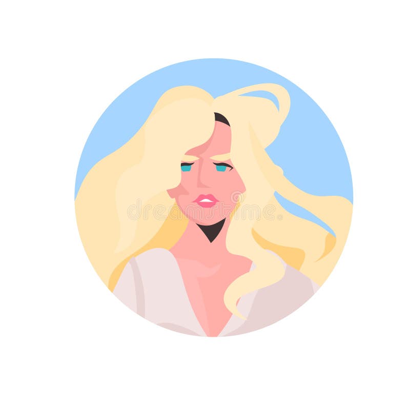 Blonde young woman profile avatar beautiful girl face female cartoon character portrait royalty free illustration Blonde young woman profile avatar beautiful girl face female cartoon character portrait royalty free illustration