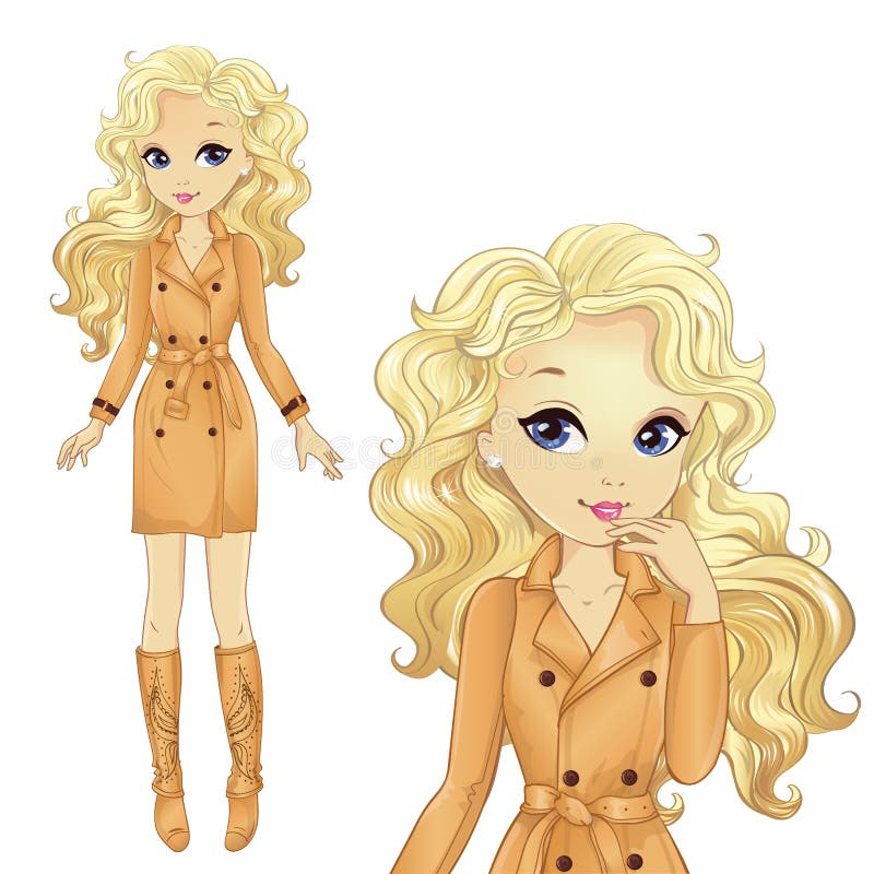 Blondemeisje in Koele Laag stock illustratie