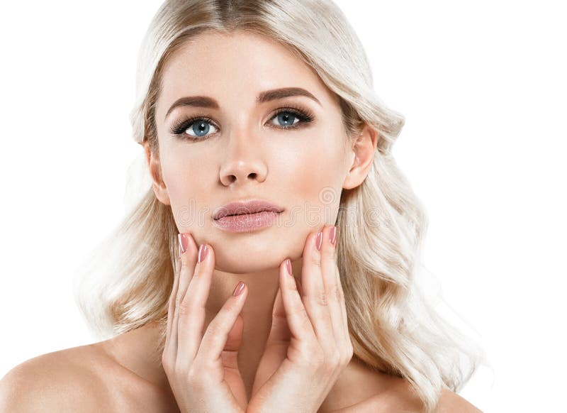 Blondynki kobiety Piękny portret Kosmetyczny pojęcie, platyna Blon zdjęcie royalty free Blondynki kobiety Piękny portret Kosmetyczny pojęcie, platyna Blon zdjęcie royalty free
