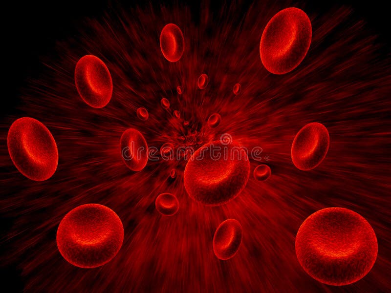 Blood Cells And Red Rays Background Stock Illustration Illustration
