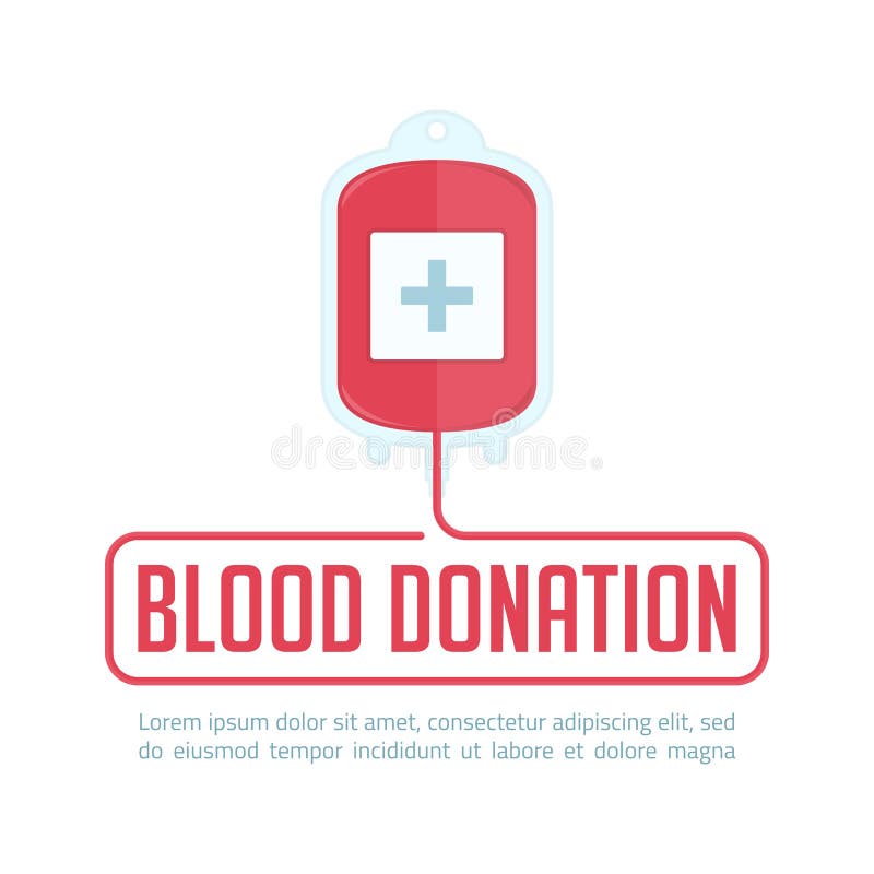 Blood Donation Vector Illusration. Stock Vector Illustration of icon