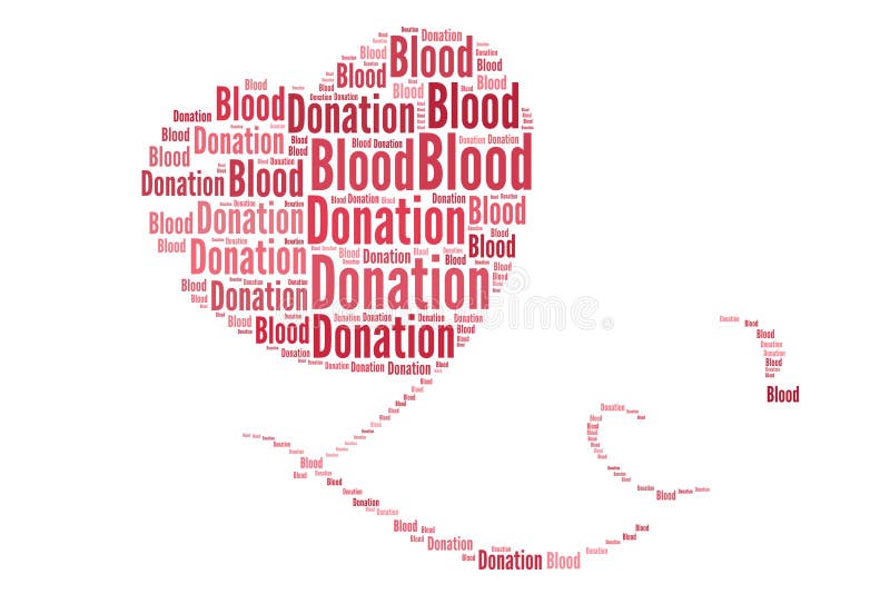 Blood Donation in word collage vector illustration