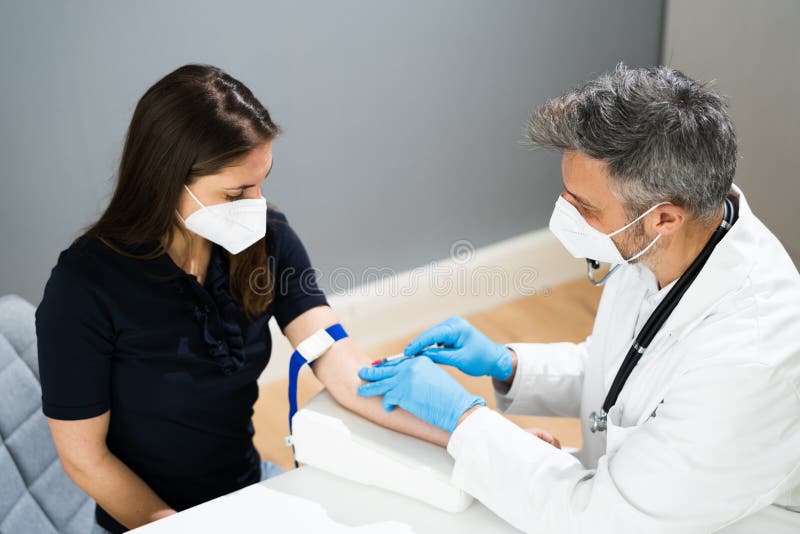 Blood Draw by Doctor in Laboratory Stock Image Image of distance