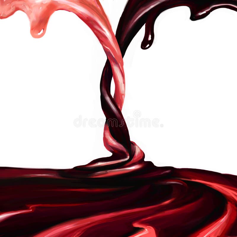 Blood Flowing, in Motion, Blood Trickling Down, Isolated Stock