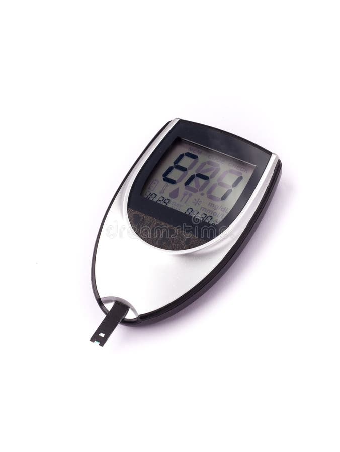 Blood Glucose Meter, the Blood Sugar Value is Measured on a Finger on