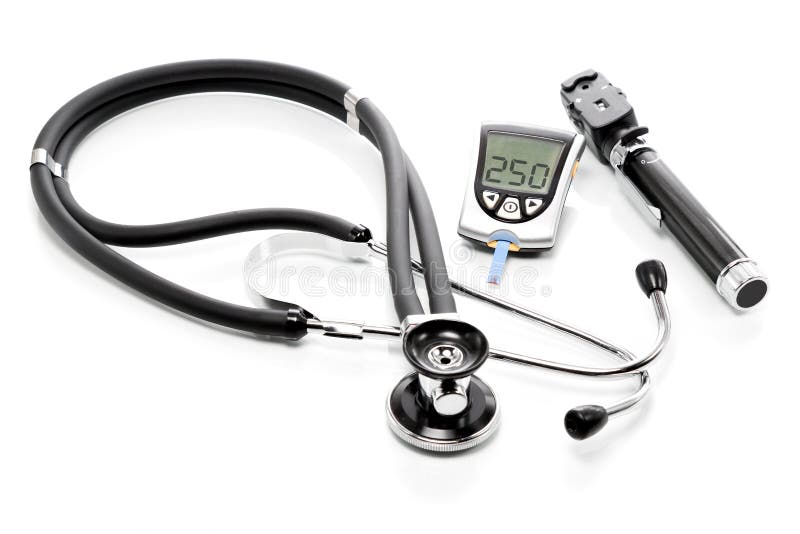Blood Glucose Meter To Check the Blood Sugar Level Stock Photo Image
