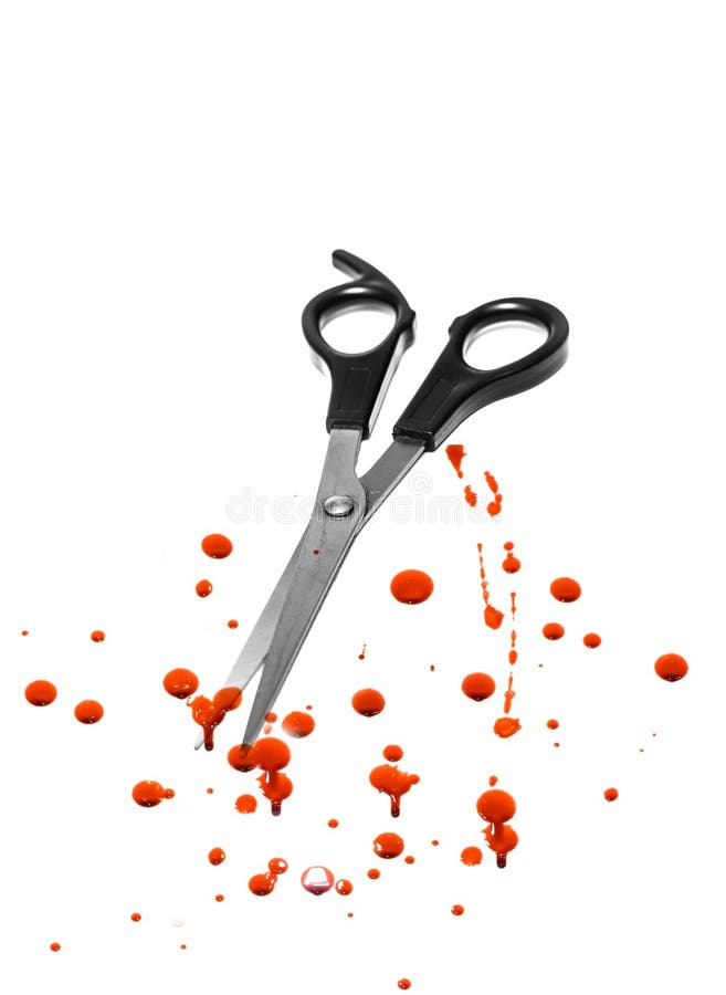 Blood and hair cutting scissors royalty free stock photography Blood and hair cutting scissors royalty free stock photography